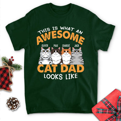 Awesome Cat Dad - Personalized Custom Unisex T-shirt