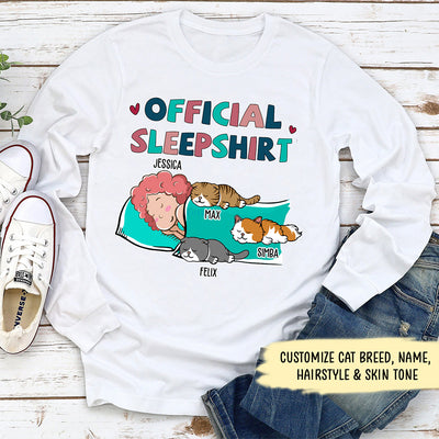 Cat Official Sleepshirt - Personalized Custom Long Sleeve T-shirt