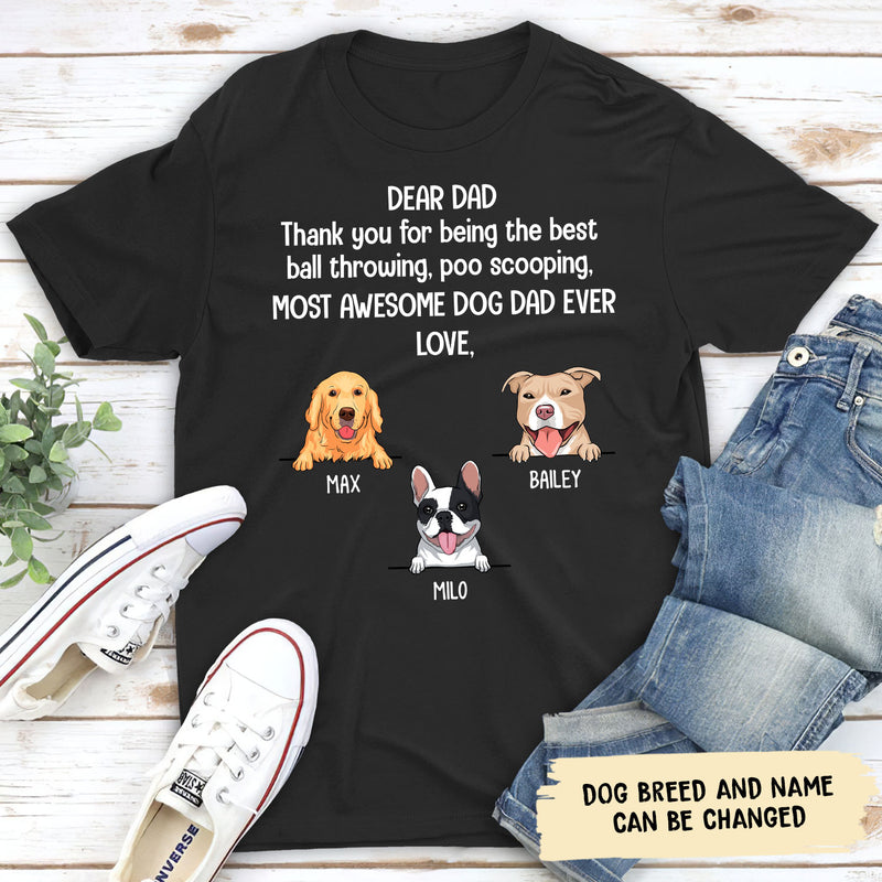 Most Awesome Dog Dad/Mom - Personalized Custom Unisex T-shirt