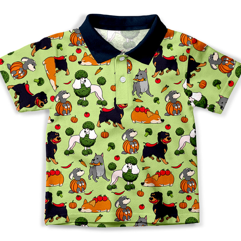 Dog And Vegetables - Kids Polo Shirt