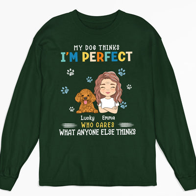 Perfect Dog Mom - Personalized Custom Long Sleeve T-shirt