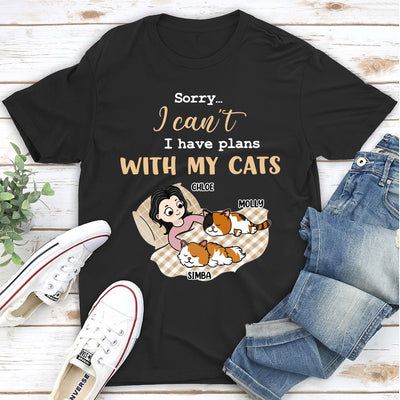 I Have Plans With Cats - Personalized Custom Unisex T-shirt