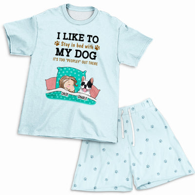 Stay In Bed - Personalized Custom Short Pajama Set