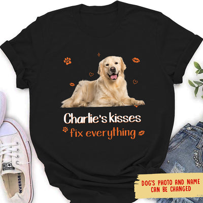 Dog Kisses - Personalized Custom Photo Women's T-shirt