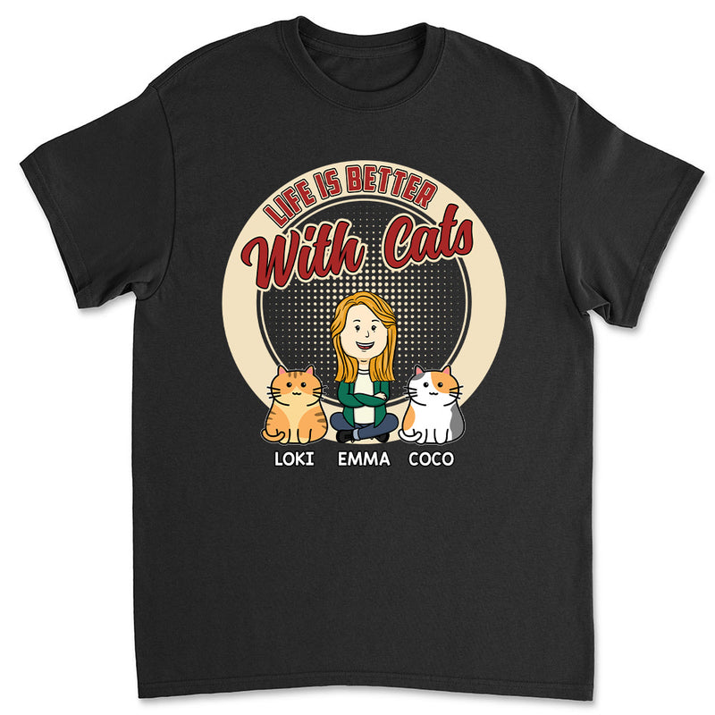 Life With A Cat - Personalized Custom Unisex T-shirt