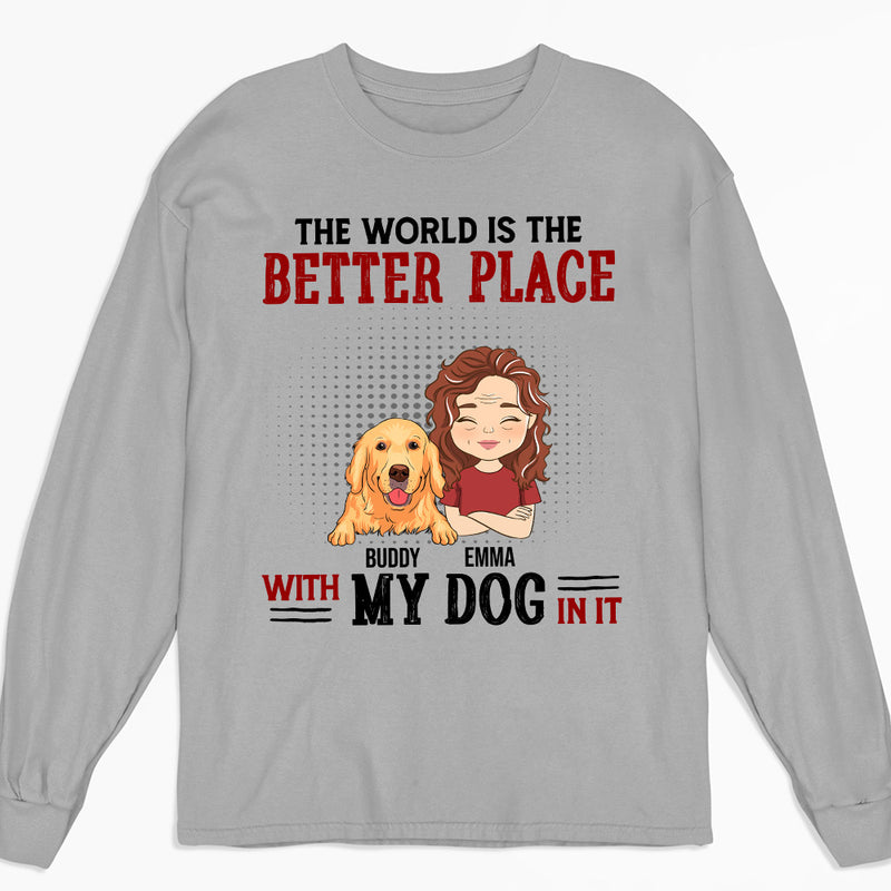 With My Dog - Personalized Custom Long Sleeve T-shirt