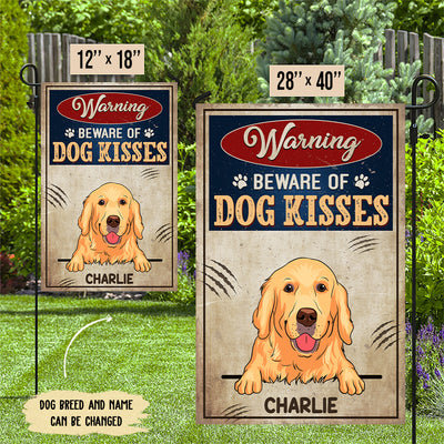 Dog Kisses - Personalized Custom Garden Flag
