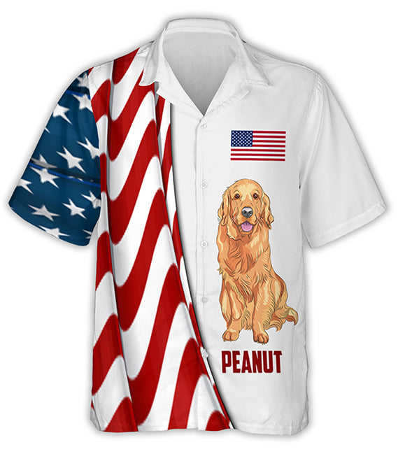 American Dog Dad - Personalized Custom Hawaiian Shirt