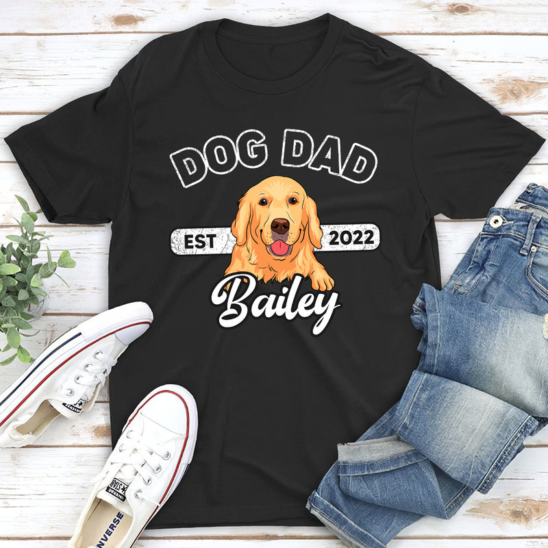 Dog Dad Mom Simple - Personalized Custom Unisex T-Shirt