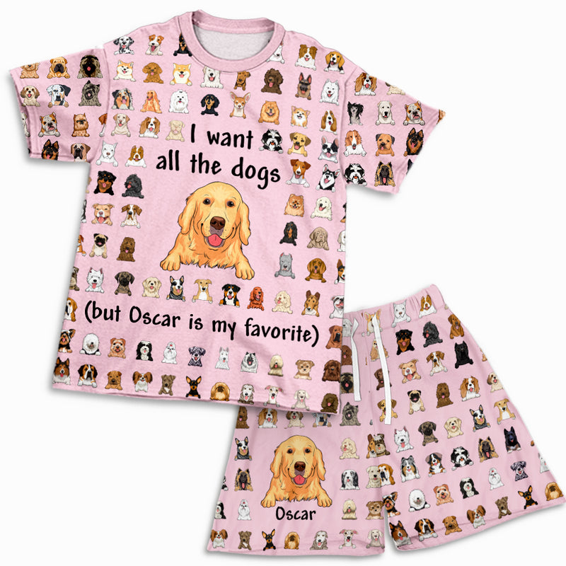 My Dog Is My Favorite - Personalized Custom Short Pajama Set