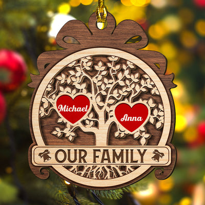 Family Tree - Personalized Custom 2-layered Wood Ornament