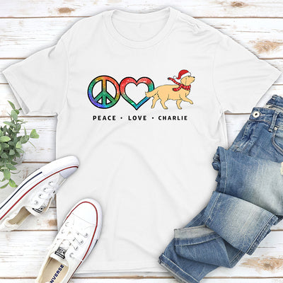 Peace Love Christmas Pattern - Personalized Custom Unisex T-shirt