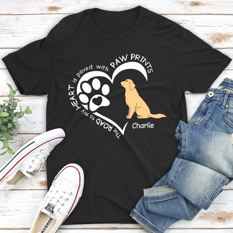 Heart With Paw Prints - Personalized Custom Unisex T-shirt