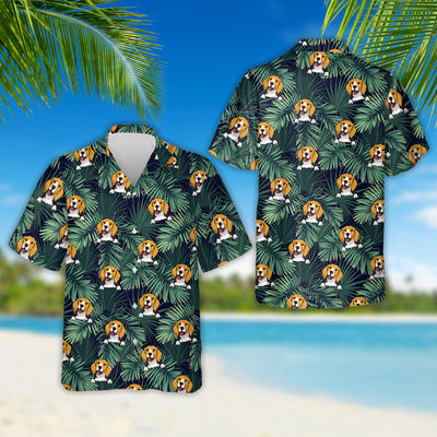 Dog Summer Leaves - Personalized Custom Hawaiian Shirt