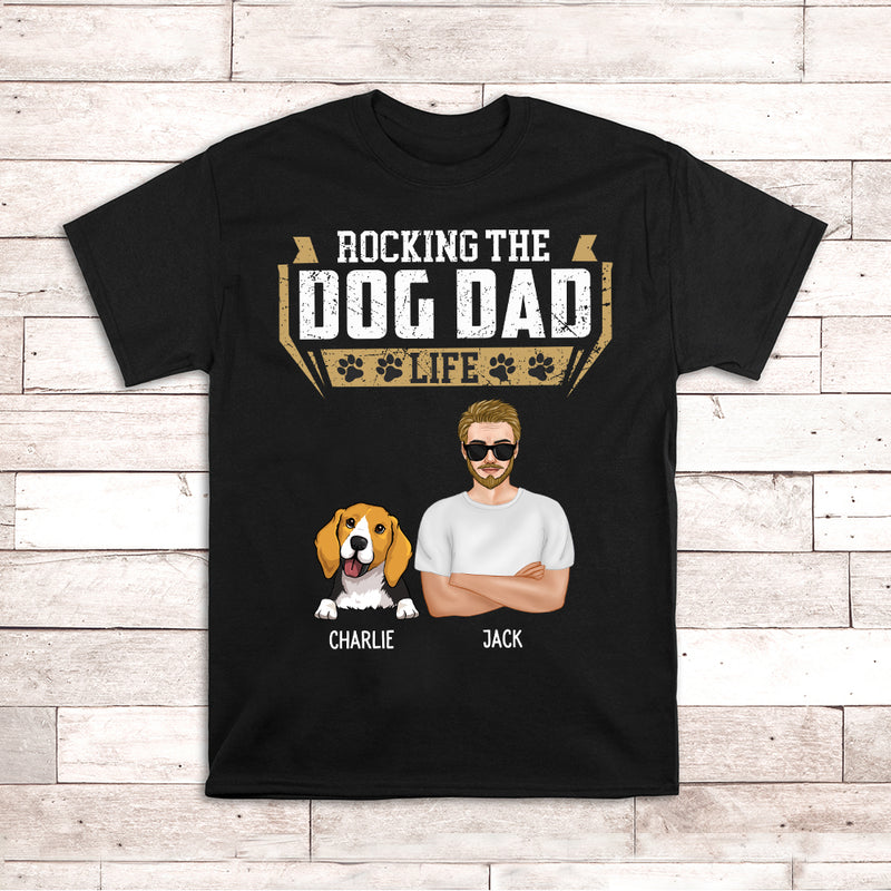 Rocking Dog Dad - Personalized Custom Unisex T-shirt
