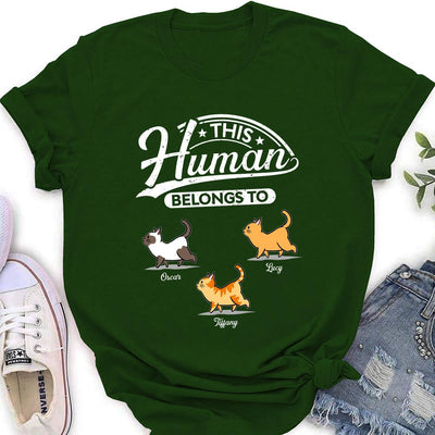 Cat Human Belongs - Personalized Custom Women's T-shirt