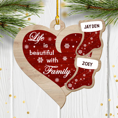 A Beautiful Life - Personalized Custom 1-layered Wood Ornament