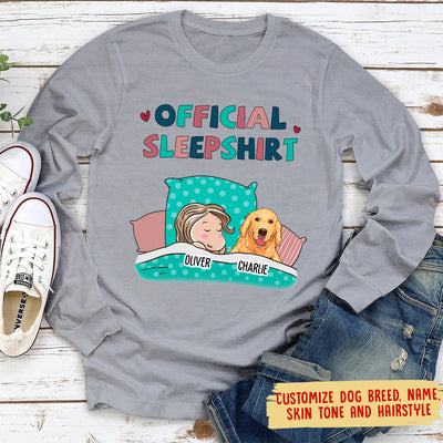 Dog Official Sleepshirt - Personalized Custom Long Sleeve T-shirt