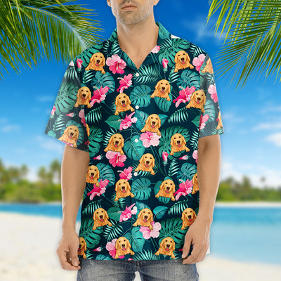 Tropical Dog Pattern - Personalized Custom Hawaiian Shirt