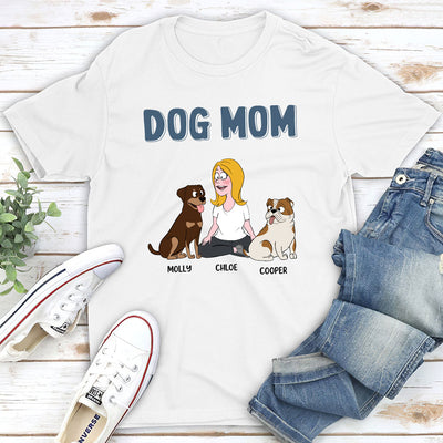 Dog Mom Cartoon - Personalized Custom Unisex T-shirt