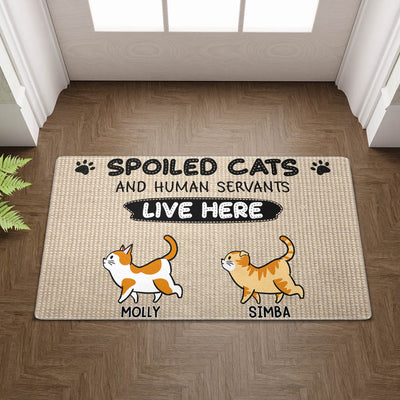 Spoiled Cats Live Here - Personalized Custom Doormat