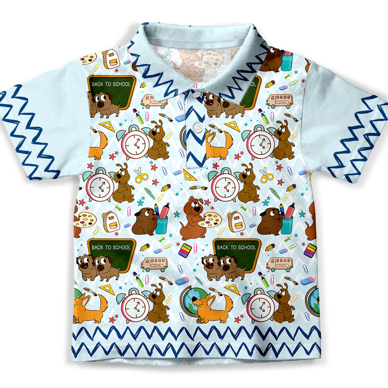 School Dog - Kids Polo Shirt