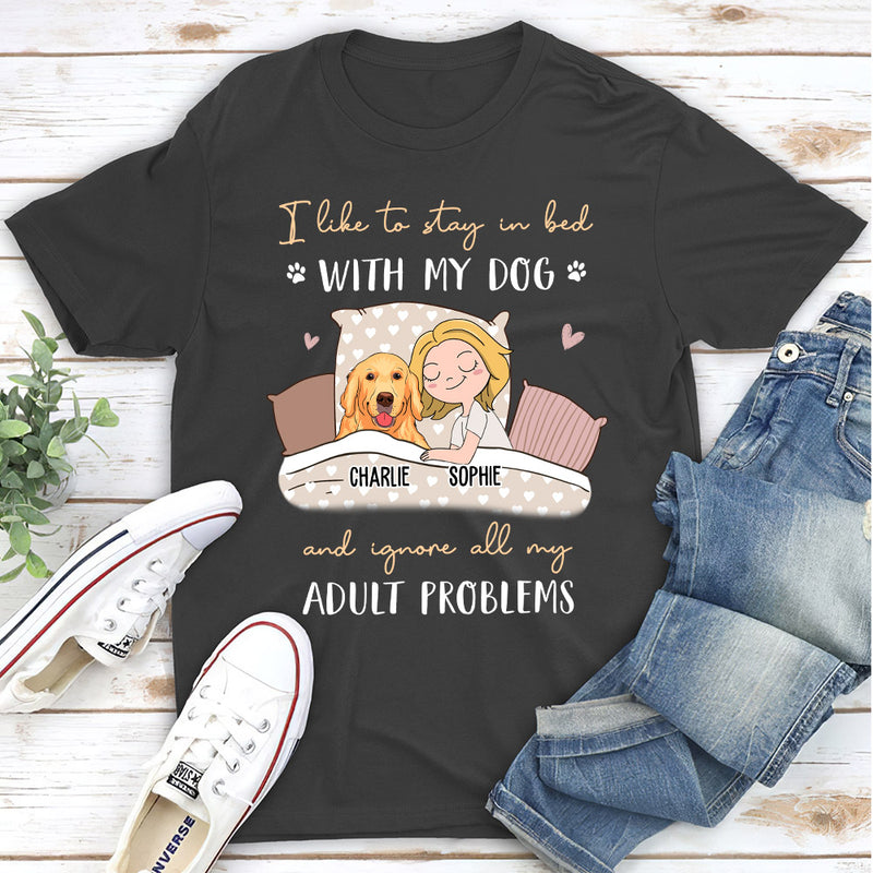 Sleep With Dogs - Personalized Custom Unisex T-shirt