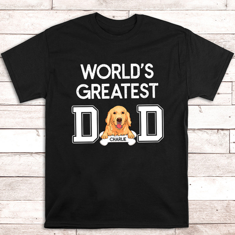 Greatest Dad Peeking - Personalized Custom Unisex T-shirt
