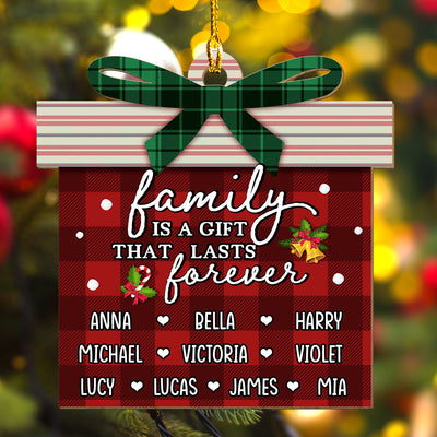 Family Is A Gift - Personalized Custom 1-layered Wood Ornament