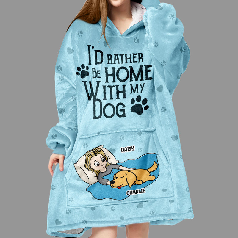 Home With Dogs - Personalized Custom Blanket Hoodie