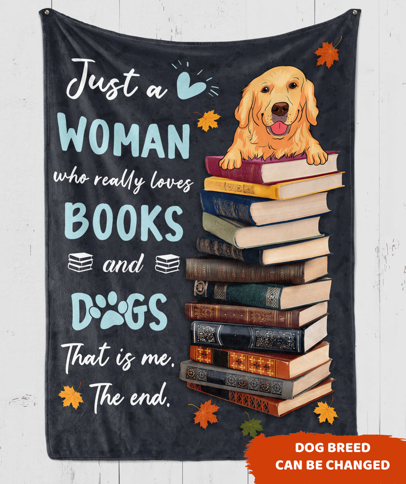 Just A Woman Of Books And Dogs - Personalized Custom Blanket