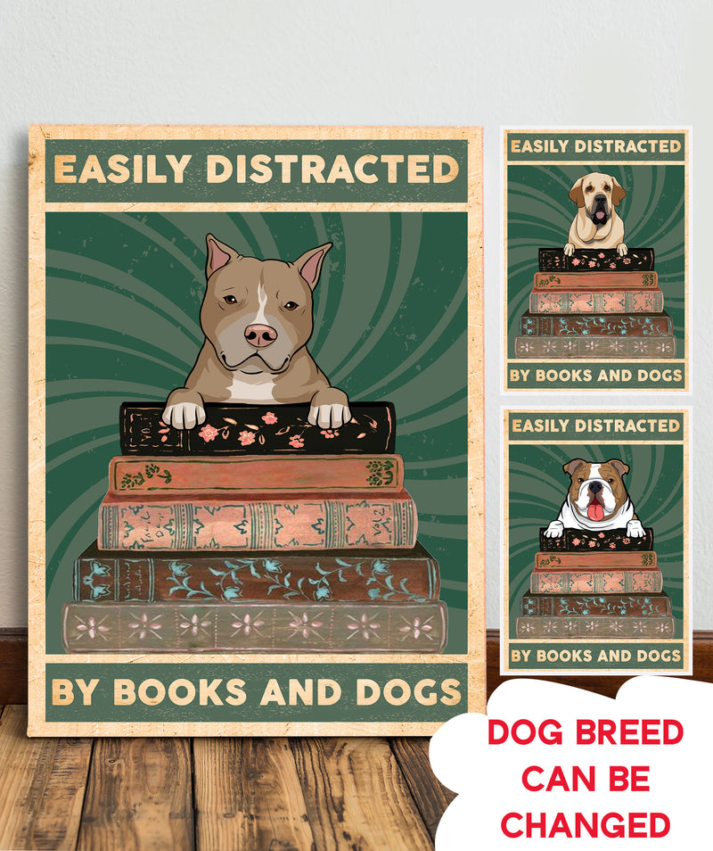 Books And Dogs - Personalized Custom Canvas