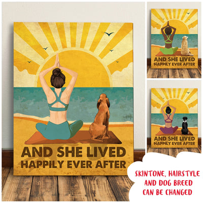 Yoga And Dog - Happily Ever After - Personalized Custom Canvas