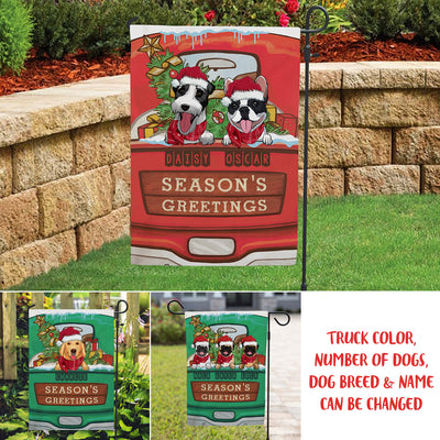 Season’s Greetings – Personalized Custom Garden Flag - Christmas Lawn Decorations