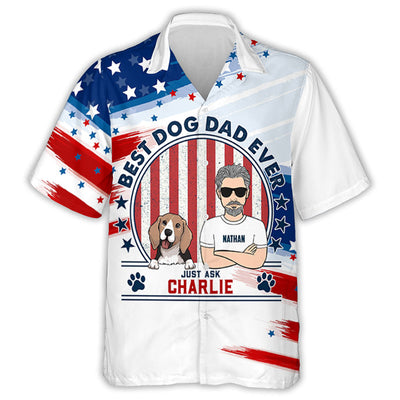 Best American Dog Dad - Personalized Custom Hawaiian Shirt