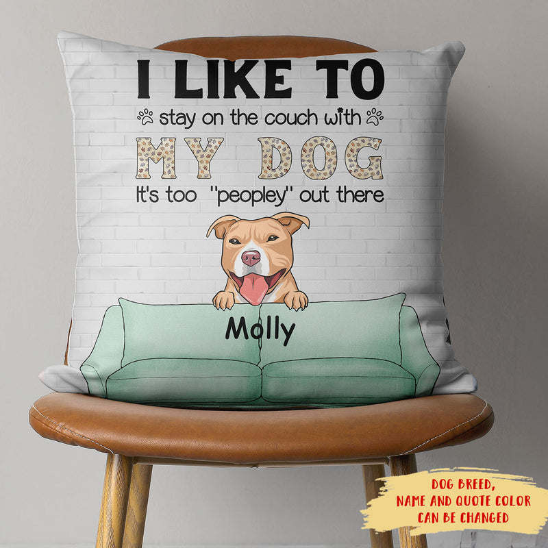 I Like To Stay With My Dogs - Personalized Custom Pillow - Gifts For Dog Lovers