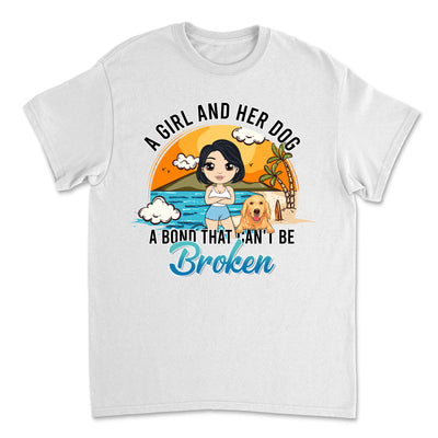 Girl And Dog 1 - Personalized Custom Unisex T-shirt