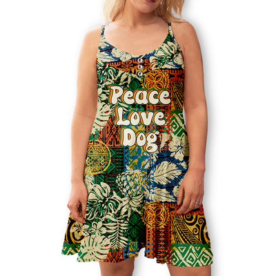 Peace - Love - Dog - Strap Dress