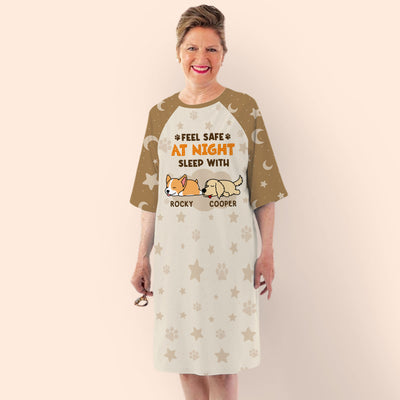 Feel Safe At Night - Personalized Custom 3/4 Sleeve Dress