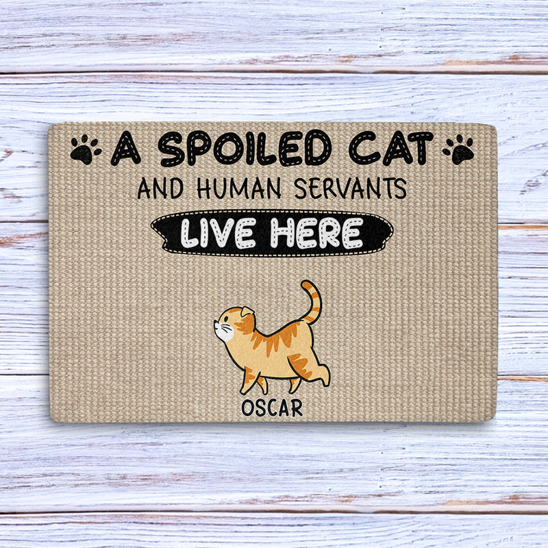 Spoiled Cats Live Here - Personalized Custom Doormat