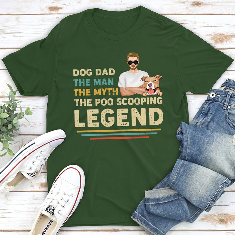 Dog Dad Legend Retro - Personalized Custom Unisex T-shirt
