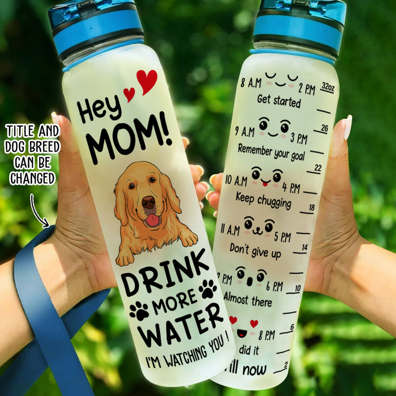 Drink More Water - Personalized Custom Water Tracker Bottle