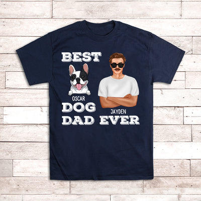 Best Dog Dad Peeking - Personalized Custom Unisex T-shirt