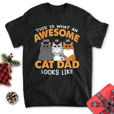 Awesome Cat Dad - Personalized Custom Unisex T-shirt