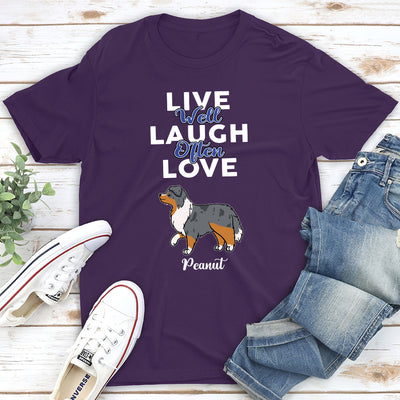 Live Well Laugh Often - Personalized Custom Unisex T-shirt