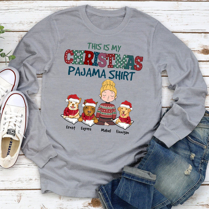 Christmas Pajama Shirt - Personalized Custom Long Sleeve T-shirt