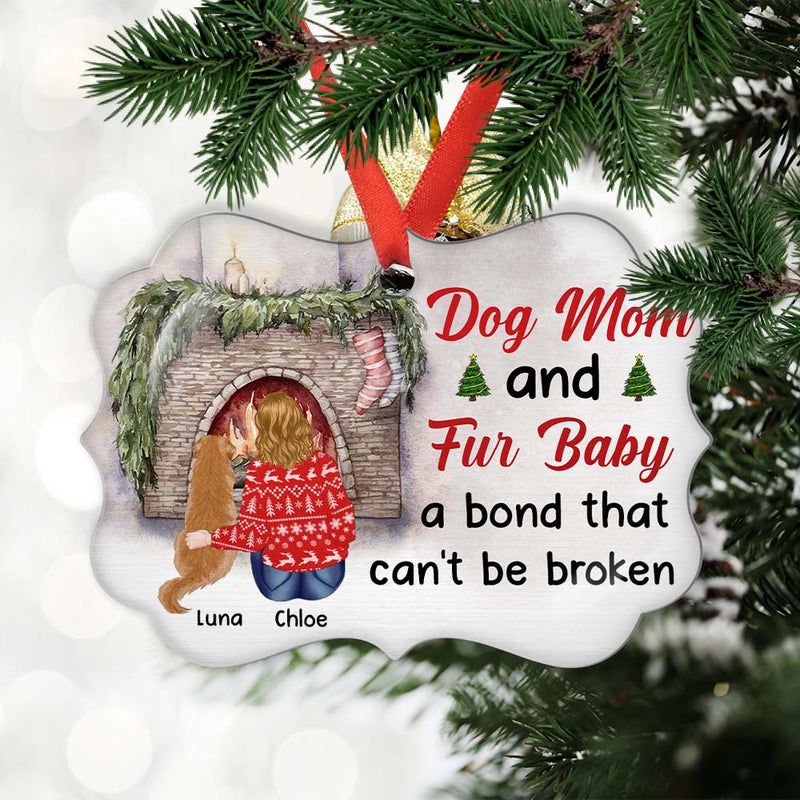 Dog Mom & Fur Baby - Personalized Custom Aluminum Ornament