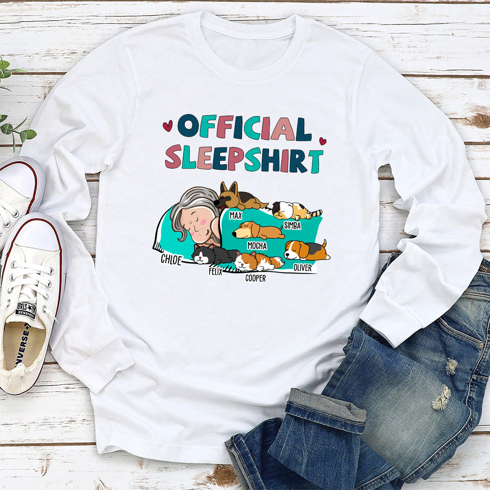 Sleeping Pet Sleepshirt - Personalized Custom Long Sleeve T-shirt