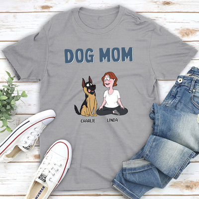 Dog Mom Cartoon - Personalized Custom Unisex T-shirt