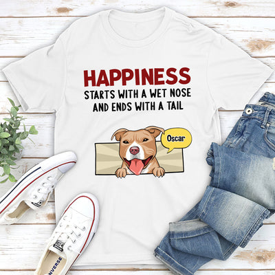 Happiness Starts With - Personalized Custom Unisex T-shirt